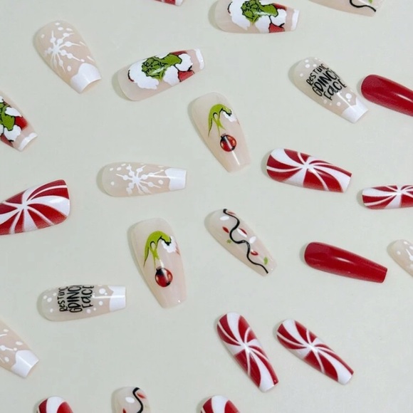 Christmas Grinch Press On Nails - Picture 5 of 9